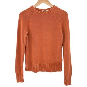 BP Burnt Orange Ramie Cotton Raglan‎ Crewneck Sweater BP88282JR Womens Large